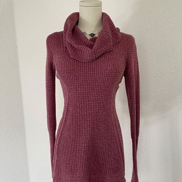 Angel of the North Anthro Cowl Neck Sweater Womens XS Pink Chunky Knit - Picture 6 of 16